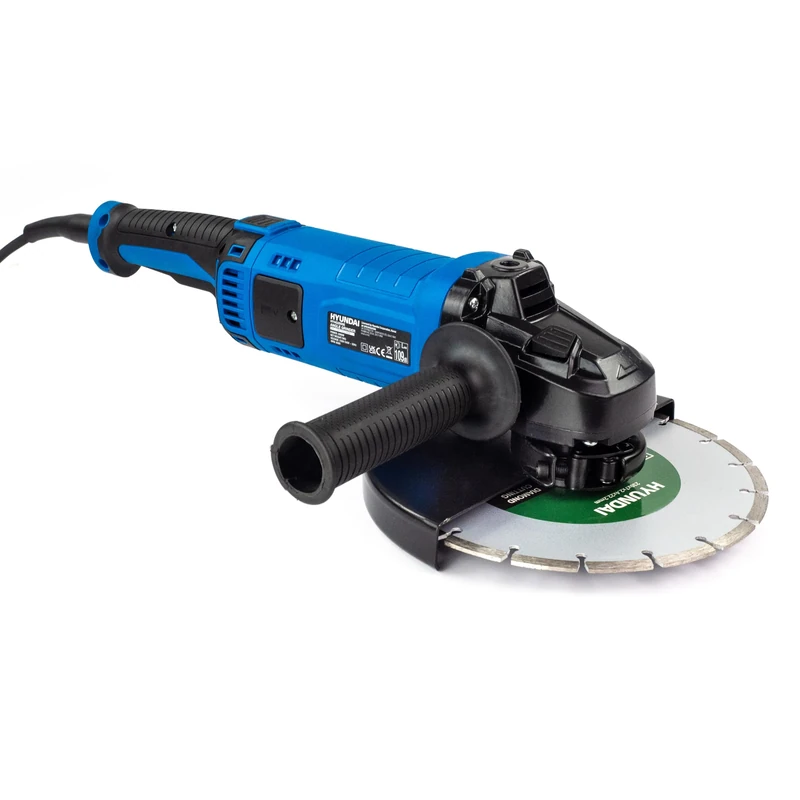 Hyundai 2000W Electric Angle Grinder 230mm 9 Inch Disc, Heavy Duty Mains Grinder for Cutting Grinding Polishing, 230V, 3 Year Warranty