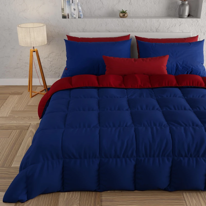 PETTI Artigiani Italiani - Double Bed Quilt - Plain Double Bed - Double Sided - Bordeaux - 100% Made in Italy