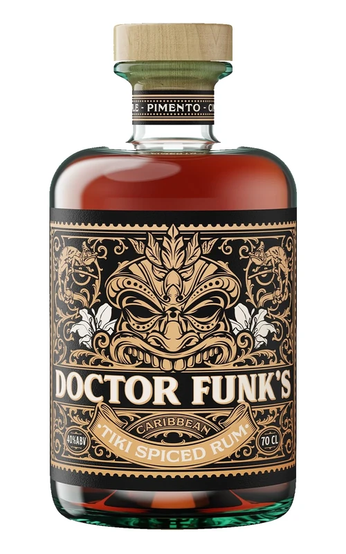 Doctor Funk's Tiki Spiced Rum | 70cl | 40% abv | Award Winning Delicious Caribbean Spiced Rum infused with Pineapple, Pimento & a touch of Cinnamon.