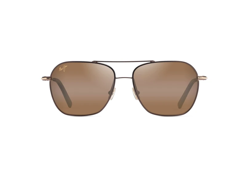Maui Jim Unisex Mano Sunglasses with Polarized Lenses Patented Plus2, Dark Brown W/Gold Stripe/Hcl Bronze Polarized, Medium