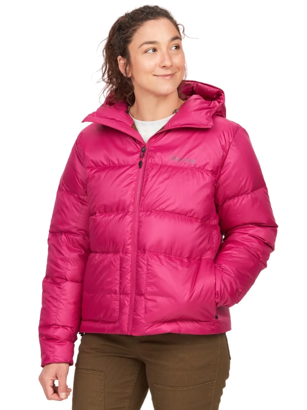 MARMOT Women's Guides Down Hoody Coat, Bright Fuchsia, L
