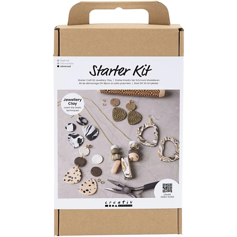 Starter Craft Kit Jewellery Vibrant Colours, Contents: figure beads, rocaille seed beads, facet beads, wax beads, letter beads, freshwater pearls, glass beads, elastic cord, beading hoops - Image 1
