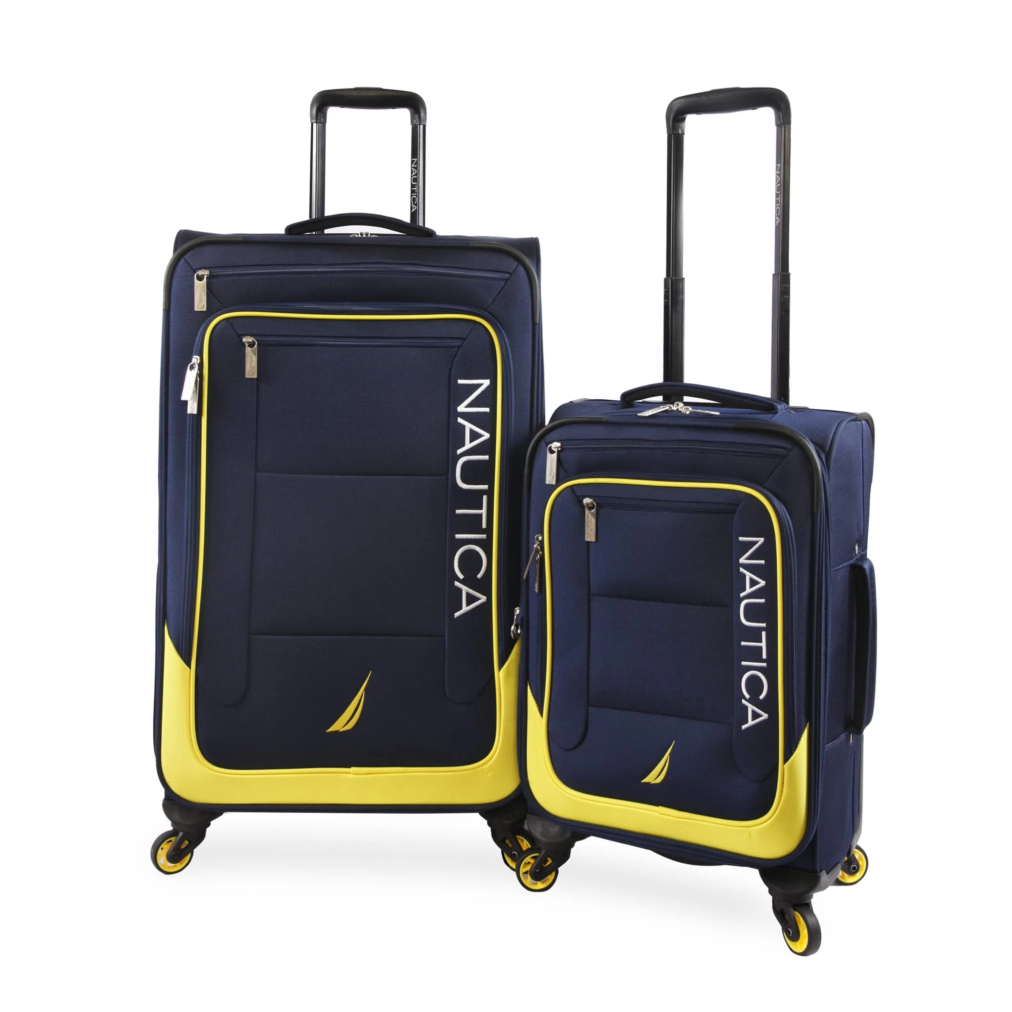Nautica Helios 2pc Softside Luggage Set, Navy Yellow, Helios 2pc Softside Luggage Set