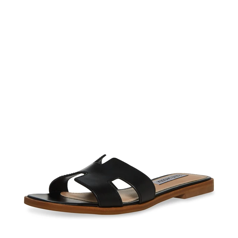 Steve Madden Women's Hadyn Sandal, Black Leather, 7 UK