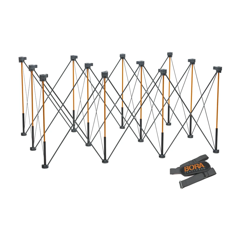BORA Centipede CT12 36" Tall Portable Folding Workstand with Carry Strap, Collapsible Workbench, Construction Table Support Sawhorse, 4ft x 6ft, 12-Strut, 2041kg Weight Capacity