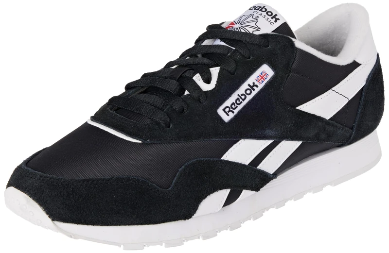 Reebok Women Classic Nylon Sneaker, Core Black/FTWR White/FTWR White, 3