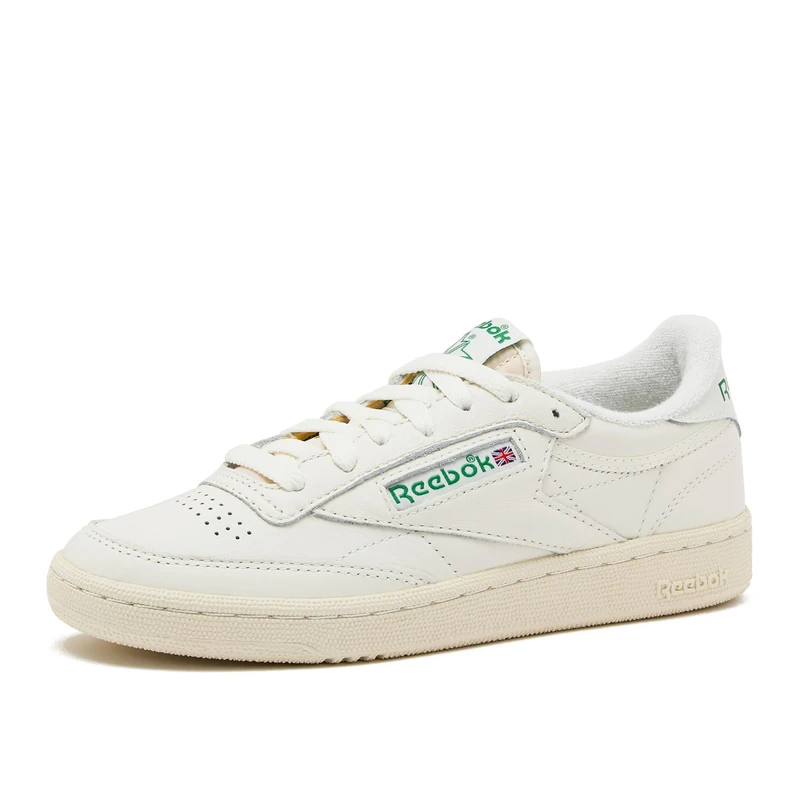 Reebok Women Club C 85 Vintage Sneaker, Chalk/Alabaster/Glen Green, 6.5