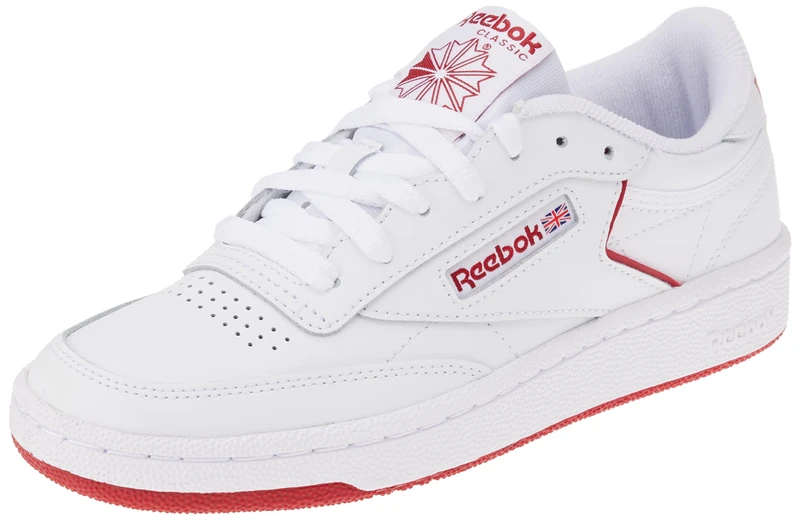 Reebok Men Club C 85 Sneaker, FTWR White/FTWR White/Flash Red, 5.5