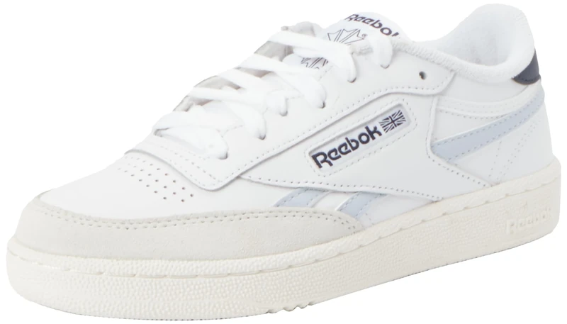 Reebok Men Club C Revenge Sneaker, FTWR White/Feel Good Blue F23-R/Vector Navy, 8