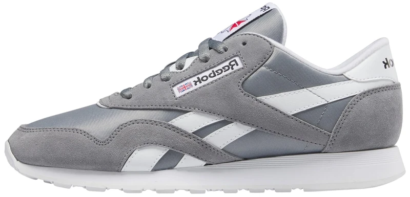 Reebok Men Classic Nylon Sneaker, Pure Grey 5/FTWR White/FTWR White, 3.5