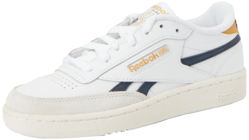 Reebok Men Club C Revenge Sneaker, FTWR White/Vector Navy/Retro Gold F23-R, 9