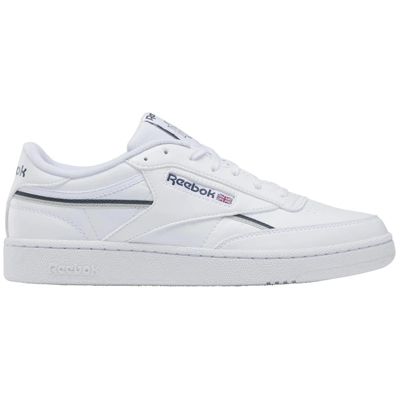 Reebok Men Club C 85 Vegan Sneaker, FTWR White/Hoops Blue F23/Steely Fog F23, 3