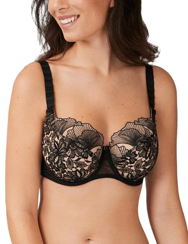 Empreinte Agathe Underwired Low-Necked Bra (34F, Black)