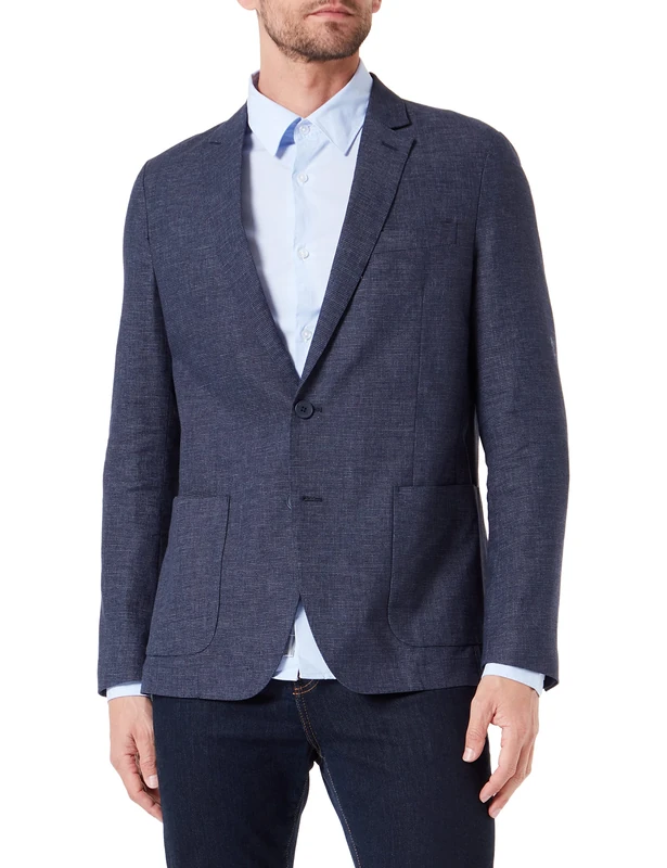 s.Oliver Linen Mix Jacket, Blue, 42