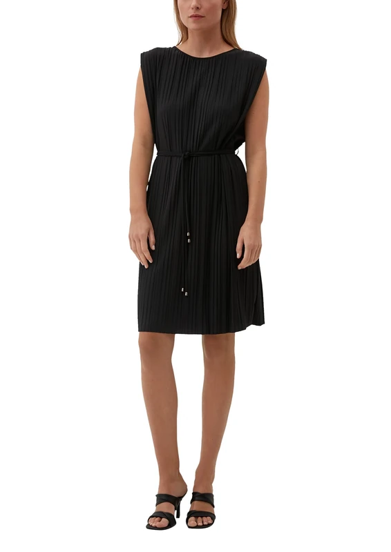 s.Oliver BLACK LABEL Women's Pleated Dress, 18 Black