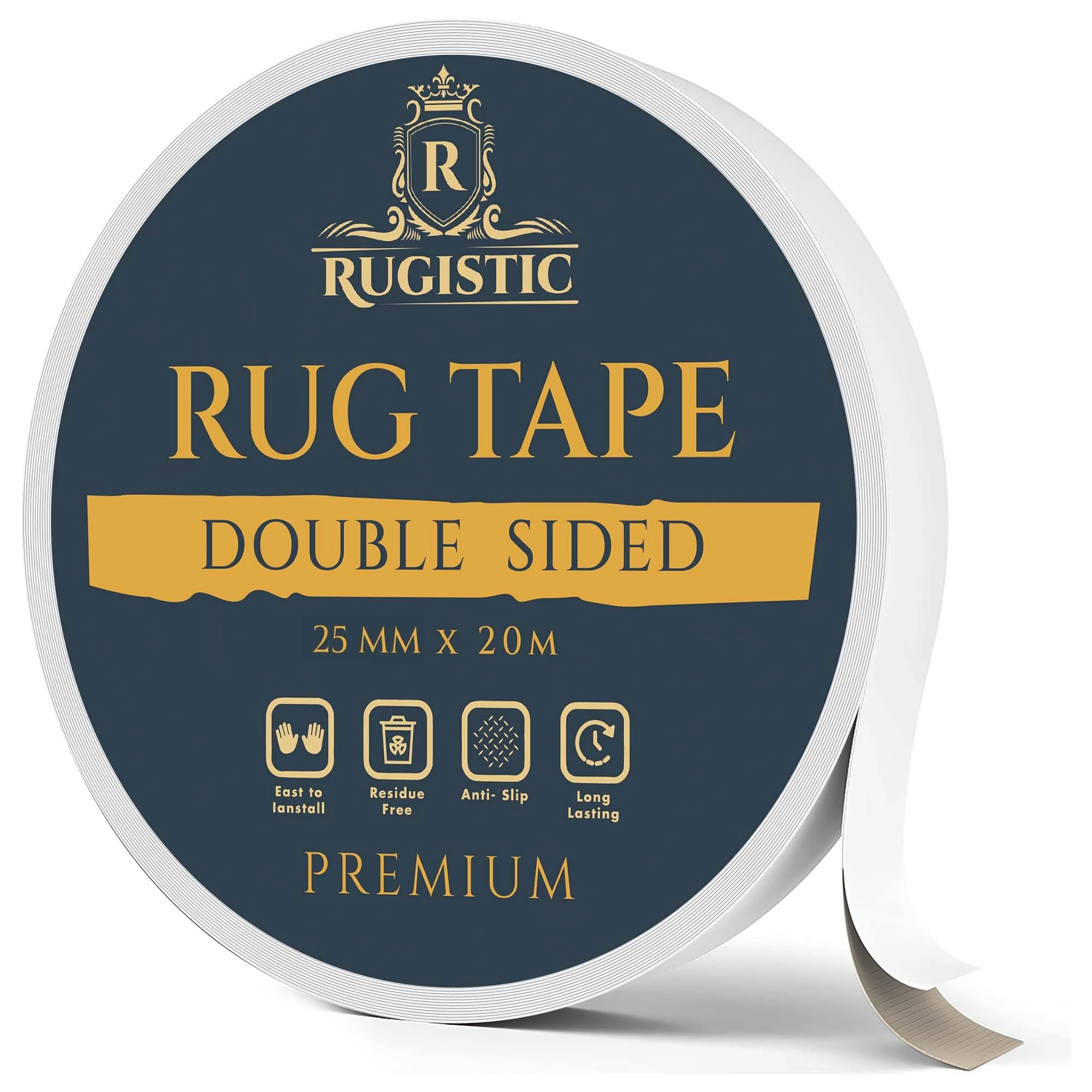 Double Sided Heavy Duty Carpet Tape - Adhesive Double Sided Rug Tape for Multi Surfaces - Rug Gripper for Wooden & Laminated Floors - Strong Rug Tape for Carpet