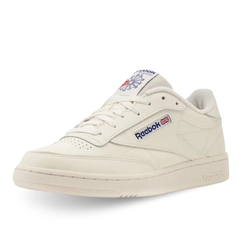 Reebok Men Club C 85 Sneaker, Chalk/Chalk/Classic Cobalt, 4.5