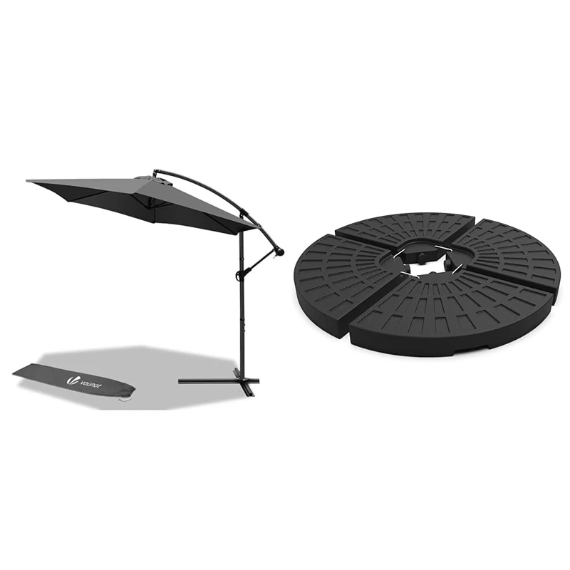 VOUNOT 3m Cantilever Garden Parasol Base - Set of 4 Stands