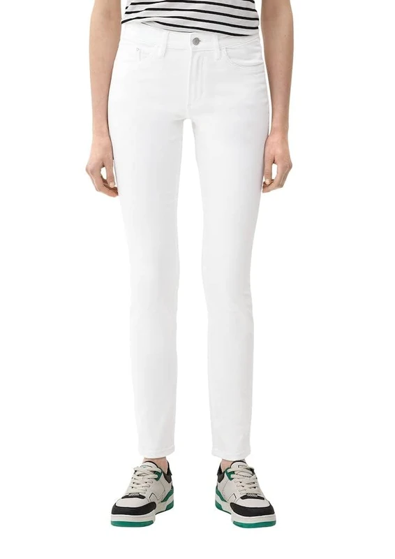 s.Oliver Women's 2128580 Betsy Slim Fit Jeans, White 01z8, 32W/30L, White 01z8, 6
