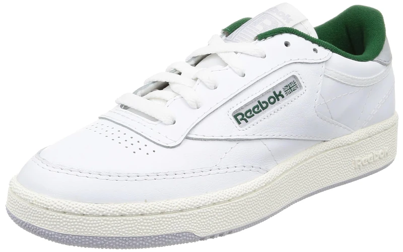Reebok Men Club C 85 Sneaker, FTWR White/Chalk/Dark Green, 2.5