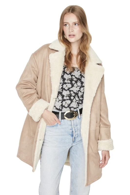 Trendyol Women Oversize Biker jackets Woven Coat - Image 1