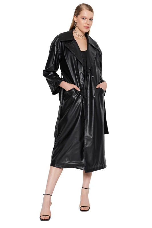 Trendyol FeMan Oversize Double-breasted Woven Trench Coat