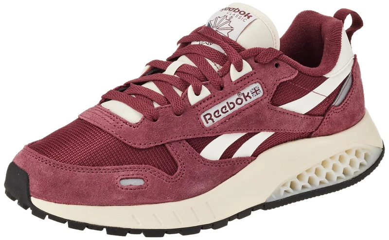 Reebok Men Classic Leather Hexalite Sneaker, Classic Maroon F23/Chalk/Alabaster, 3.5
