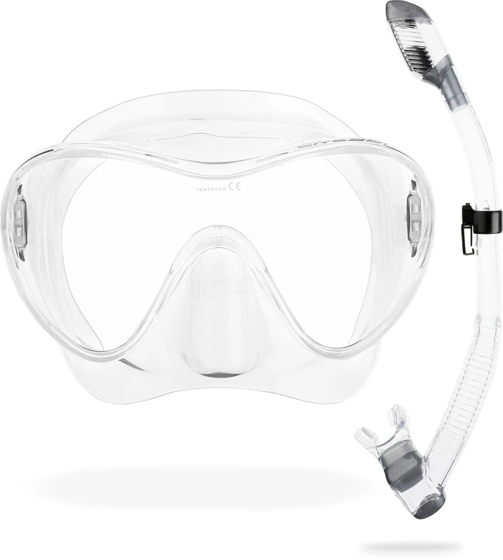 Cressi F1 Frameless Diving Mask and Snorkel Combo Set