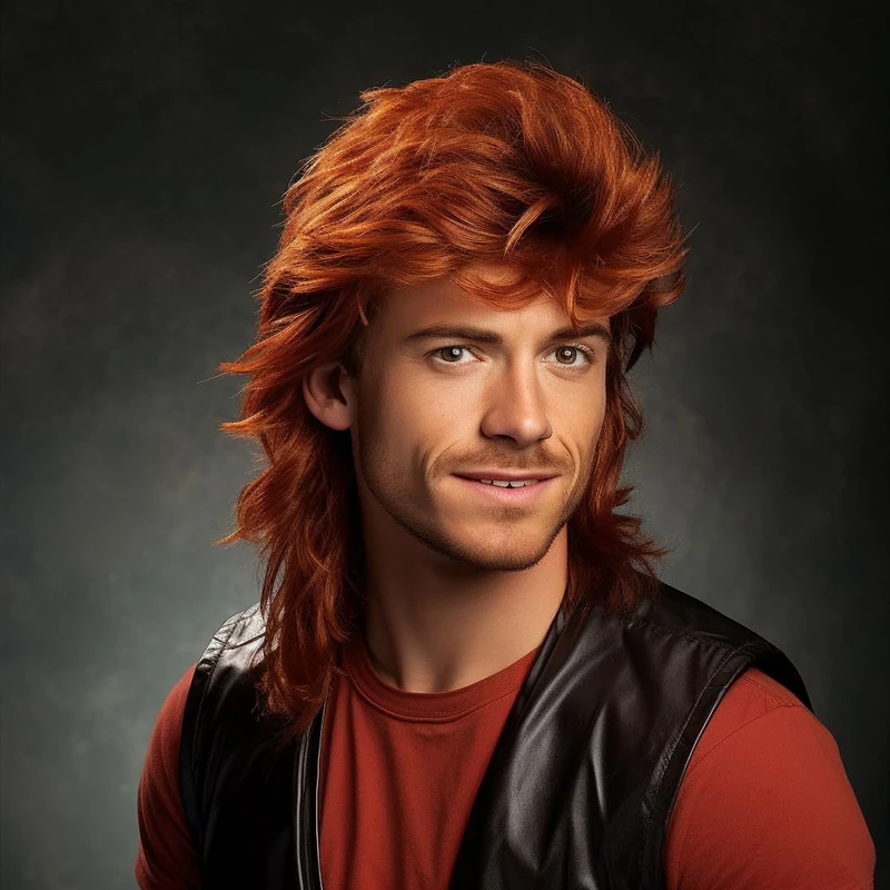 Ginger Mullet wig|Mens Wig for Adult|Pop Rock Wigs for Men|Mens Wigs Fancy Dress for 70s 80s|Male Wig For Party
