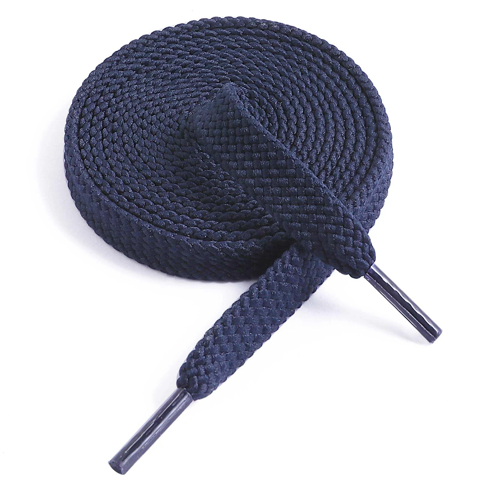 VSUDO 120 cm Double Layer Flat Navy Shoe Laces for Trainers, 9mm Wide Dark Blue Shoelaces for Trainers, Sneakers Laces for Women or Men (1 Pair-Navy Blue-120cm)