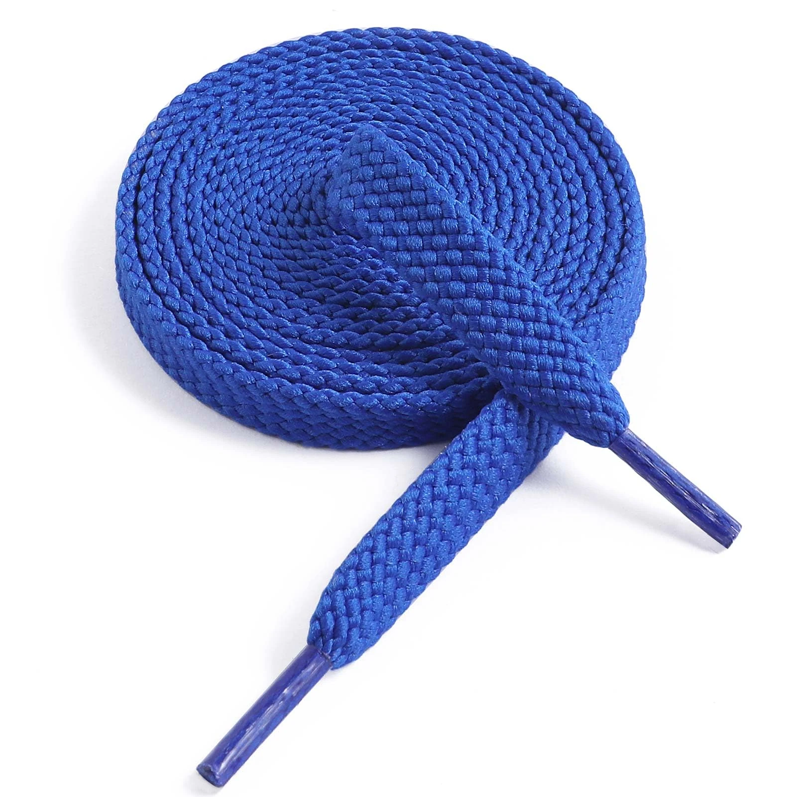 VSUDO 120 cm Double Layer Flat Blue Shoe Laces for Trainers, 9mm Wide Shoelaces for Trainers, Sneakers Laces for Women or Men (1 Pair-Blue-120cm)