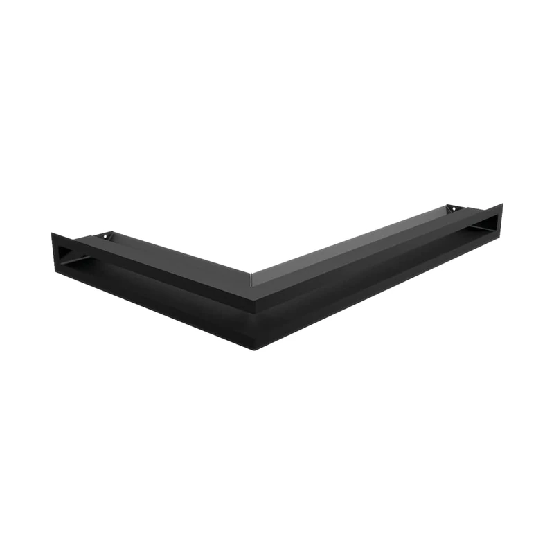 KRATKI Luft Air Vent Grille for Fireplaces Right Corner Grid with Covered Air Inlet at 45 Degrees Angle Front with Concealed Joints Powder Coated Steel 40x60x6cm Black