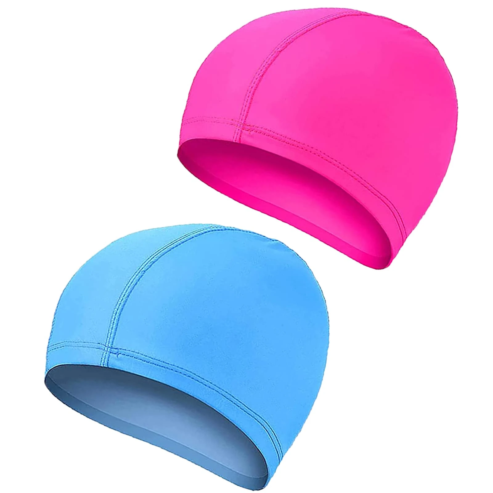 2 Pcs Swimming Caps for Kids Girls Boys and Adult Teenager,Comfortable Light Swimming Caps,Super Stretch No Pull Hair Swim Hats for Long and Short Hair