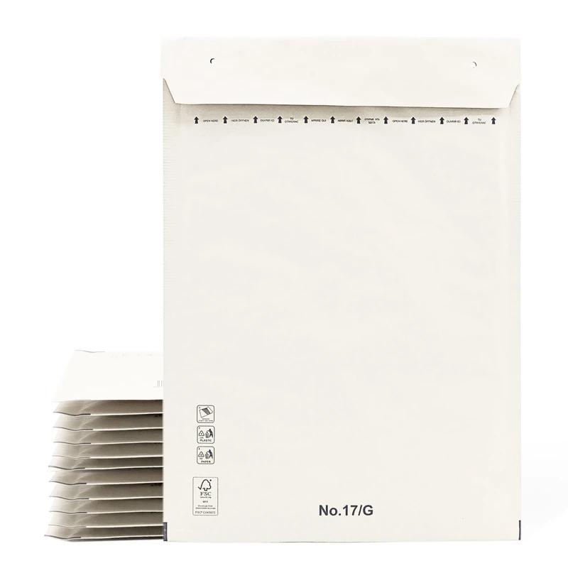 Padded Envelopes Mailing Envelopes Paper Bags with Bubble Inner White Peel and Seal Mailing Bags - Ofiturie (100 Envelopes, 270 x 360mm)