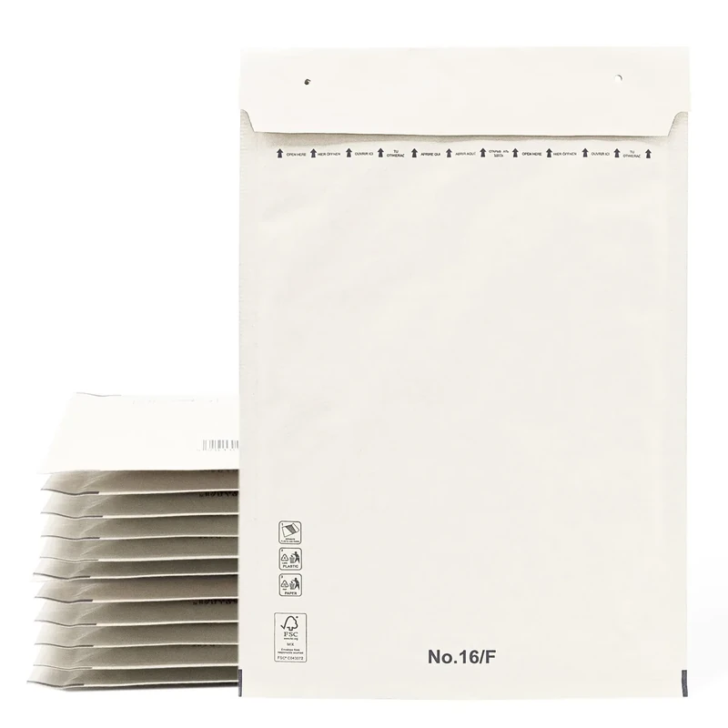 Padded Envelopes, Mailing Envelopes, Paper Bags with Bubble Inside, White, Peel and Seal Mailing Bags - Ofiturie (200 Envelopes, 230 x 340mm)