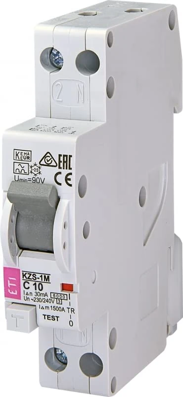Italweber 2175224 Curve C Class A Differential Switch with Overcurrent Protection, 16A, 30mA, 1 Neutral Pole in 1 DIN Module