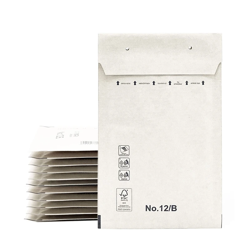 Ofiturie Padded Envelopes, Paper Bags with Bubble Inners, White, Peel and Seal (400 Envelopes, 120 x 220 mm)