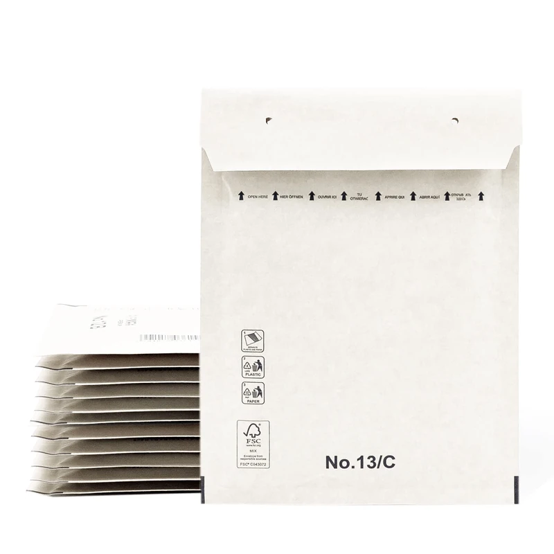 Ofiturie Padded Envelopes, Paper Bags with Bubble Inners, White, Peel and Seal (200 Envelopes, 150 x 220 mm)
