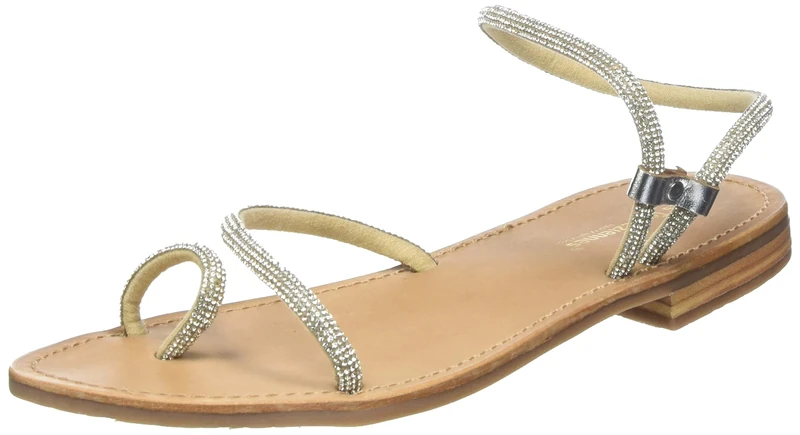 LES TROPEZIENNES PAR M. BELARBI Women's Hodaxa Sandal, Silver, 7.5 UK