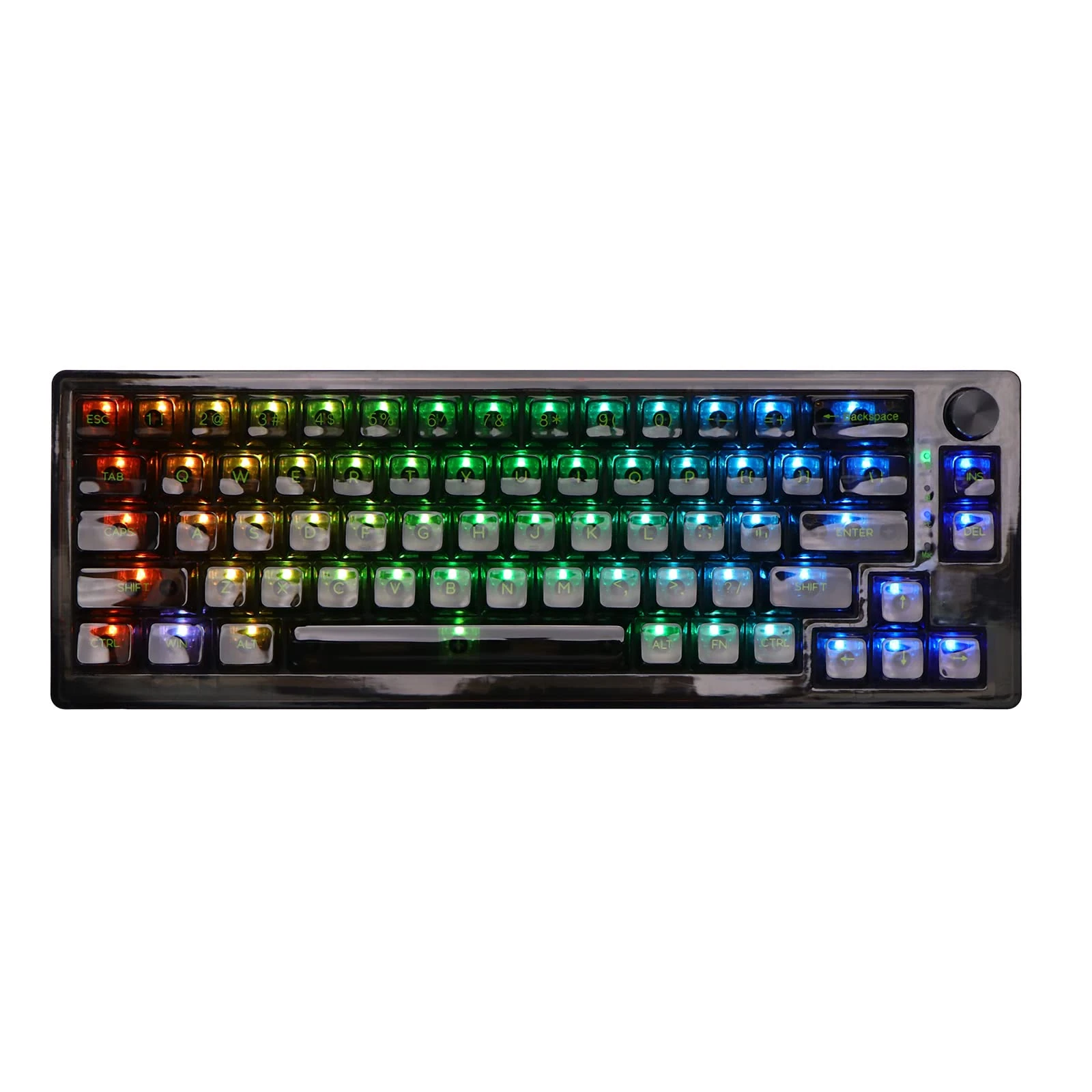 MechLands MC66 65% Hotswap Mechanical Gaming Keyboard, 2.4Ghz/ Bluetooth/USB-C Wired Wireless Keyboard with Programmable RGB, Double Sound Absorbing Silicone Pad for Win/MAC/iOS/Gaming/Office