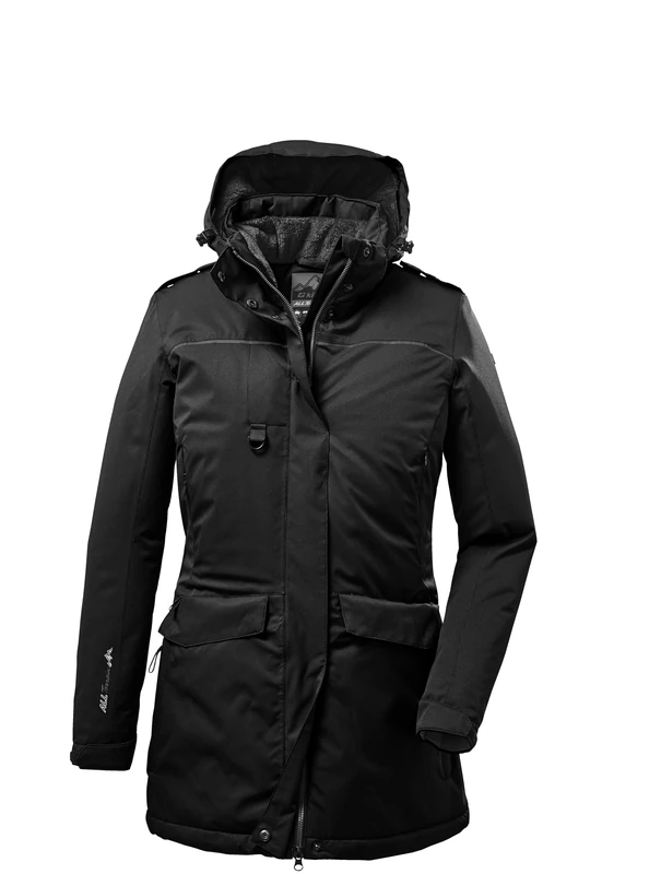 Killtec (KILAH) Women's Ostfold Wmn Prk B Functional Parka with Zip-Off Hood for Dog Owners, Black, 44 (EU) - Image 1