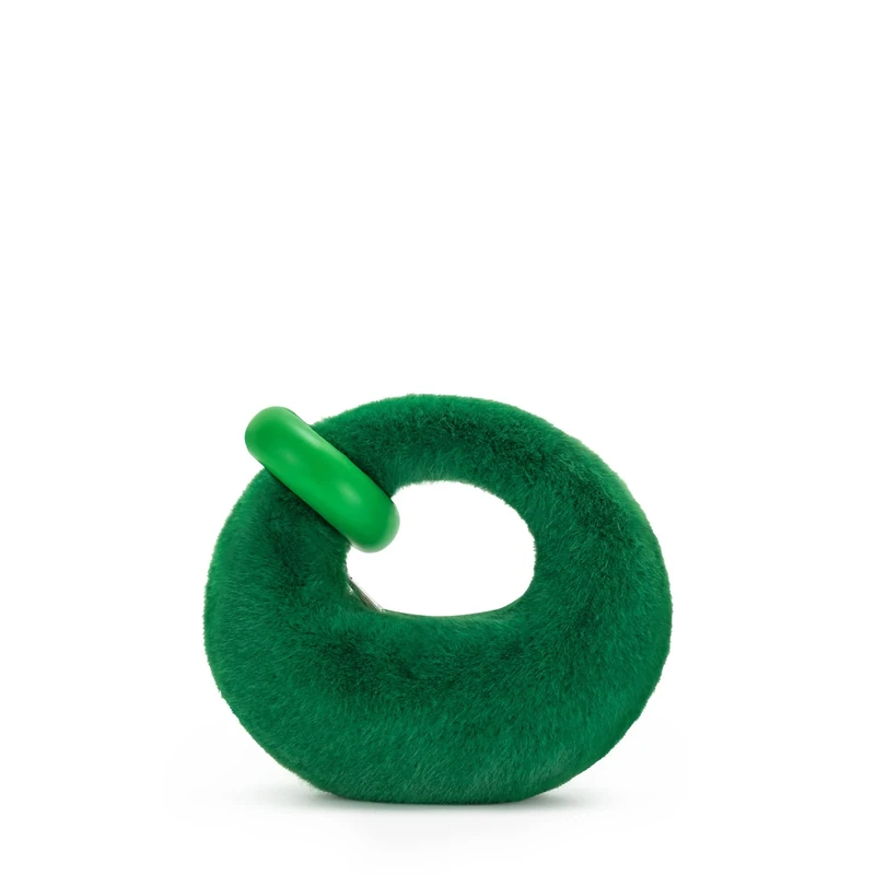 JW PEI Women's Abacus Top Handle Bag - Faux Fur Grass Green - Mini