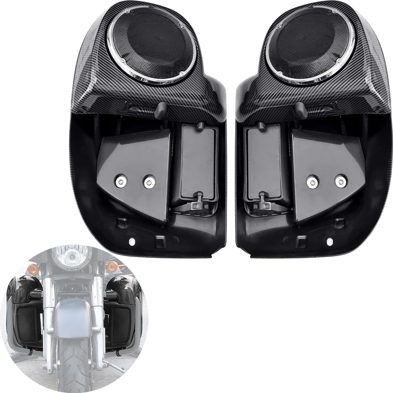 VEISUTOR Carbon Fiber Pattern Lower Vented Leg Fairings with Speaker Boxes Pods Fit for Harley Touring Road King, Street Glide, Electra Glide, Ultra-Classic 2014-2023 Accessories