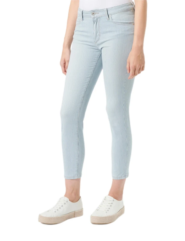 Mustang Women's Style Shelby Skinny 7/8 Jeans, Str Stripes Denim 12457, 27W x 30L