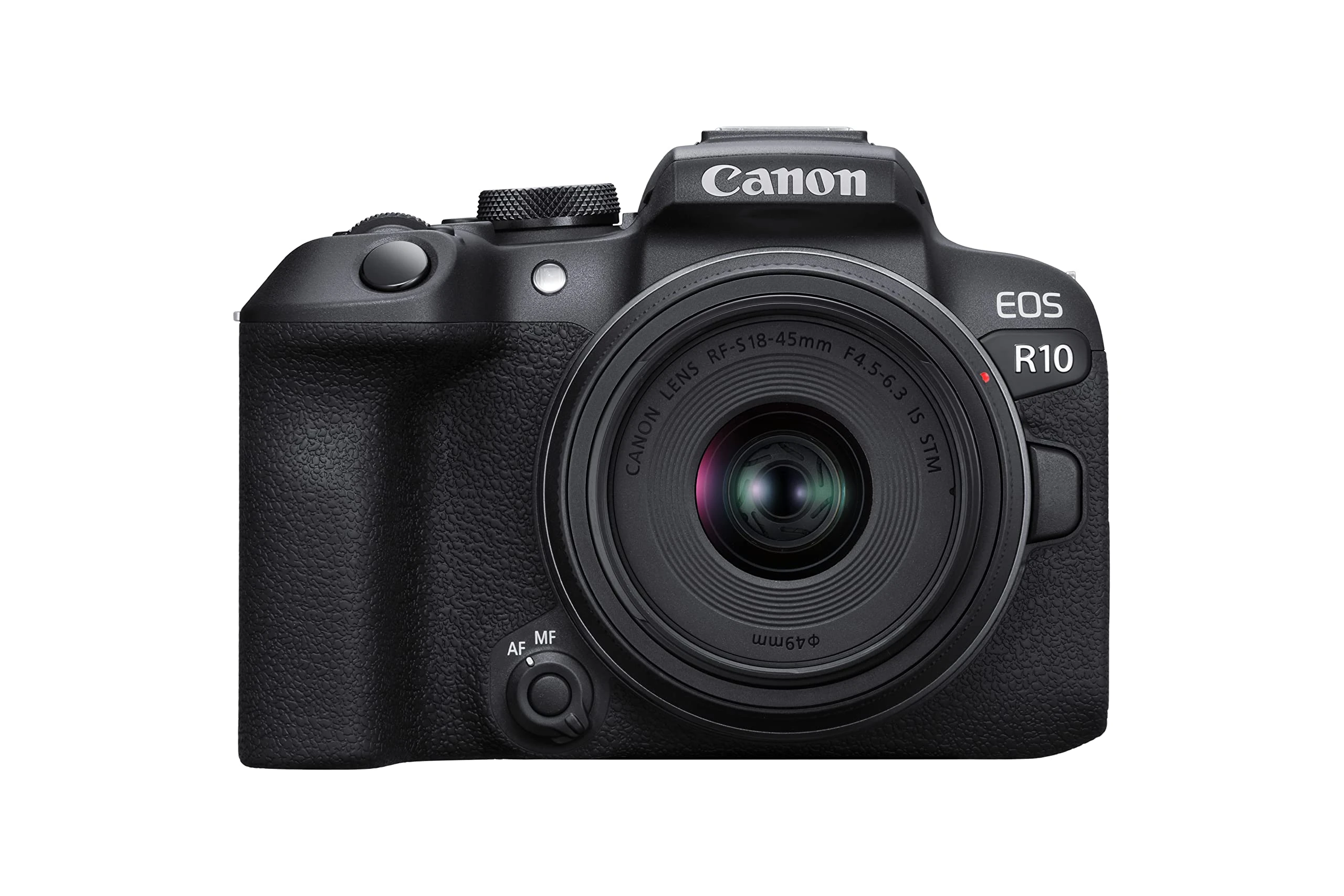 Canon EOS R10 + RF-S 18-45mm IS STM Lens - Compact Mirrorless Digital Camera - 24.2 MP, Dual Pixel CMOS AF II - 4K up to 60p - 23 FPS Continuous Shooting - Face & Eye Detection - Bluetooth, Wi-Fi