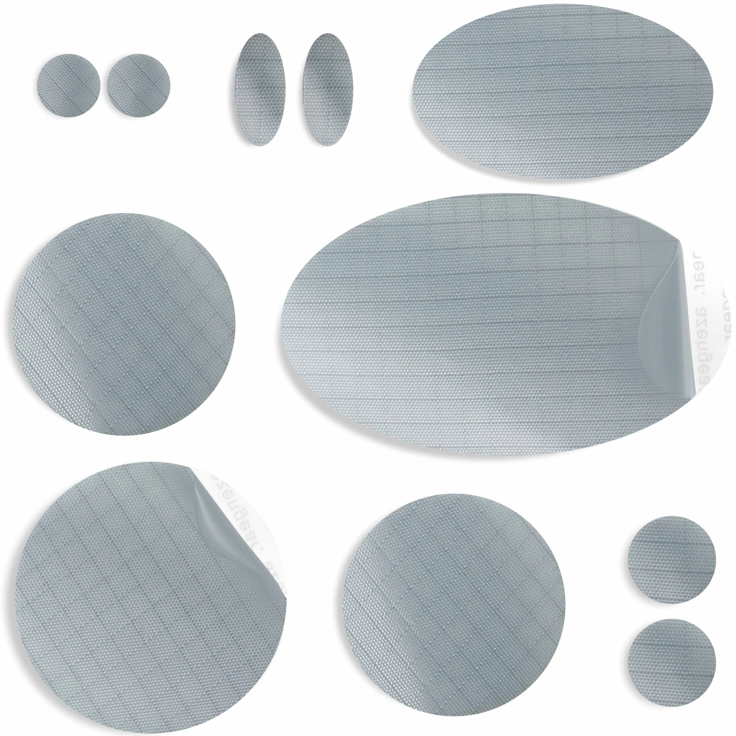 aZengear Repair Patches for Down Jackets, Puffer Coats, Waterproof, Self-Adhesive, Pre-Cut, Tear-Cold-Heat-Resistant Nylon Polyester Fabric, Fix Air Mattress, Inflatables, Tents (11 Pcs, Silver)