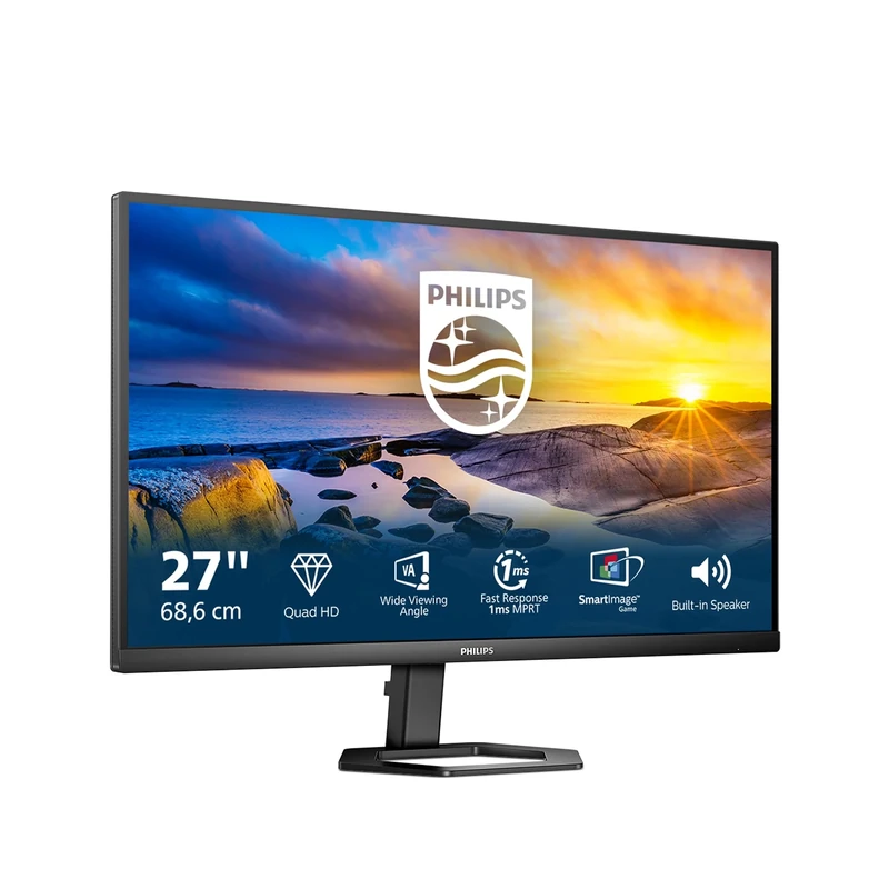 PHILIPS 27E1N5500LA - 27 Inch QHD Monitor, VA, 1ms, 75Hz, Speakers, height adjust, Low Blue mode, Smart Contrast (2560 x 1440, 300 cd/m², HDMI 1.4 / DP 1.2)