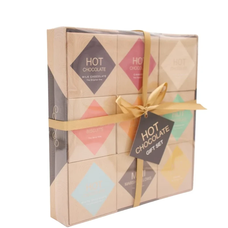 Hot chocolate gift set - flavoured hot chocolate gift kids men women adult - Mothers day gifts options white hot chocolate - chocolate orange salted caramel (9 PACK HOT CHOCOLATE GIFT SET)