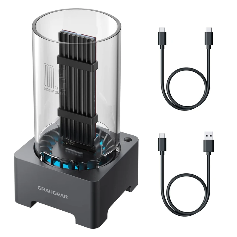 Graugear Docking Station für M.2 NVMe SSD mit Heatsink und Lüfter