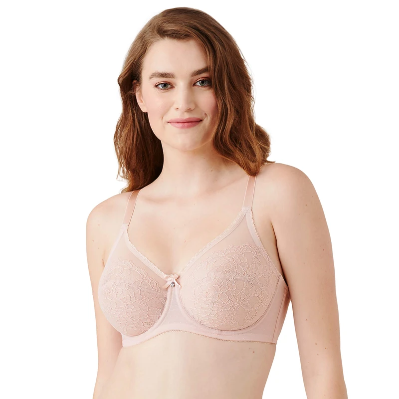 Wacoal Women's Retro Chic Full Figure Underwire Bra Coverage, Rose Dust, 44FF